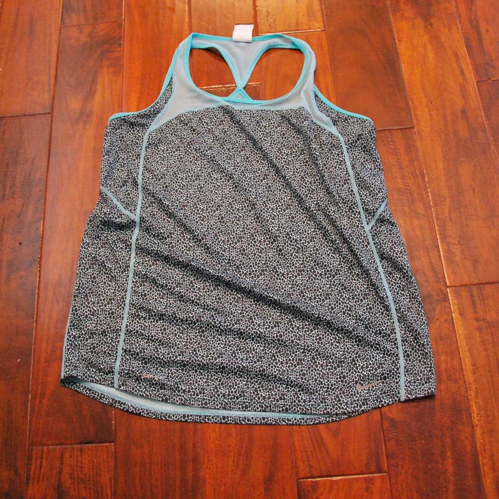 Nike Dri-Fit Blue Leopard Print Tank